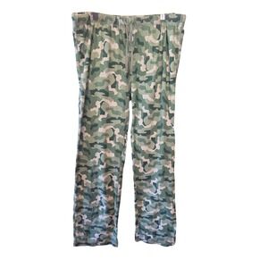 Cabelas Womens Green Camo Pajama Pants Sleepwear Bottoms 100% Cotton Large Reg